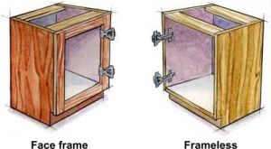 drawings of face frame and frameless cabinet styles